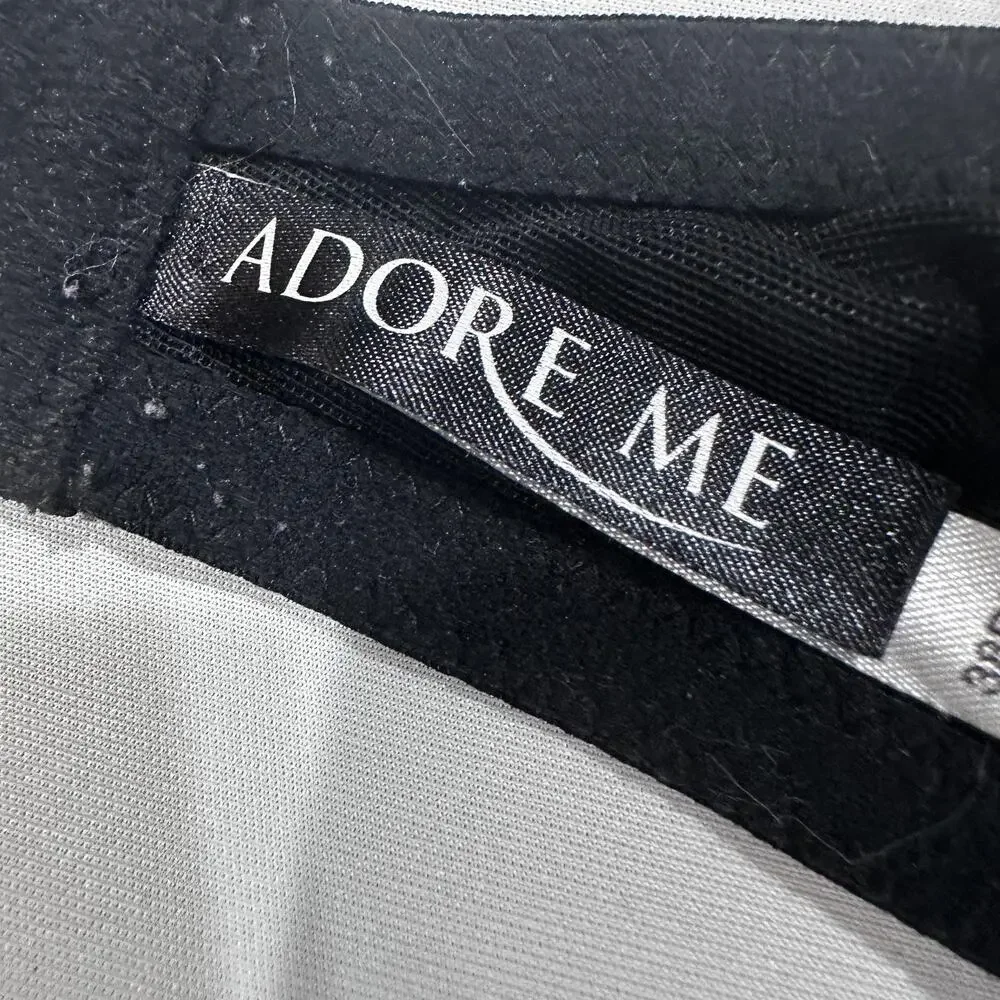 Adore Me Bra Womens 38DD Black Pink Underwire Lace Bow